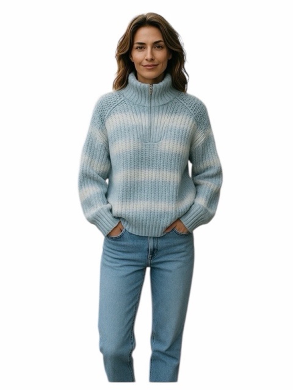 Calvin‎ Klein Jeans Ombré Striped Wool Blend Sweater